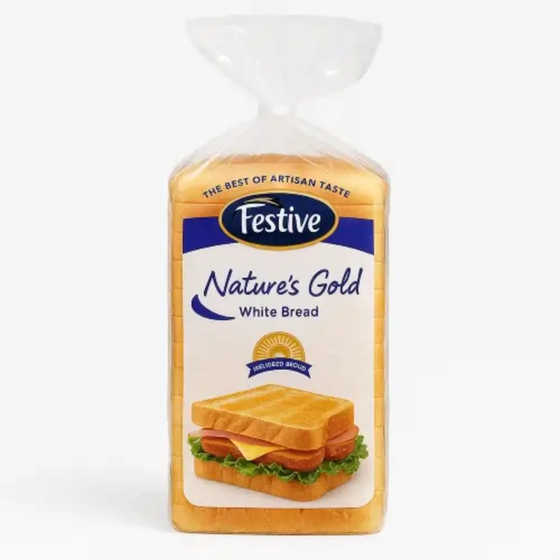 Festive natures gold white bread 400g
